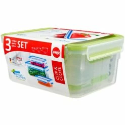 Billig 😀 Emsa Frischhaltedose CLIP & CLOSE, 3er Set, 0,55/1,0/2,30 L, Farbe Grün ✨