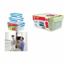 Billig 😀 Emsa Frischhaltedose CLIP & CLOSE, 3er Set, 0,55/1,0/2,30 L, Farbe Grün ✨ -Thermos cup Sale unnamed file 1452