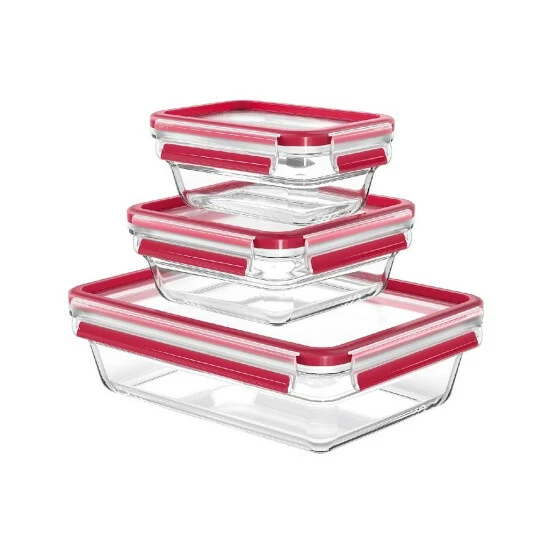 Auslauf 😀 EMSA Frischhaltedose Clip & Close 0,45/0,8/2,0l Rechteckig 3teilig, Rot/klar (1 Set) 👏 2 Auslauf 😀 EMSA Frischhaltedose Clip & Close 0,45/0,8/2,0l Rechteckig 3teilig, Rot/klar (1 Set) 👏 – Bild 2