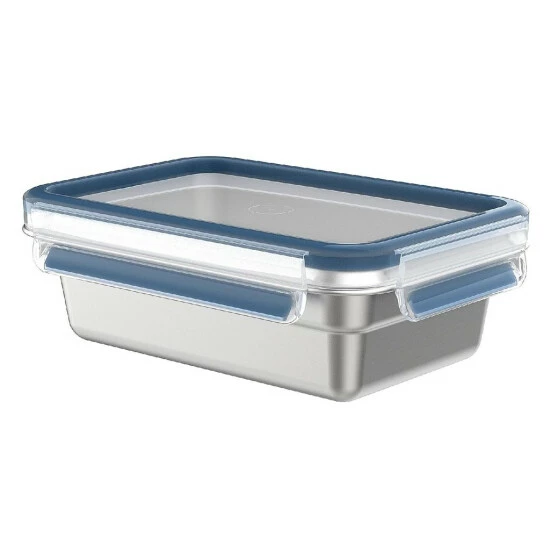Bestes Angebot 🛒 EMSA Frischhaltedose Clip & Close 0,8l Eckig Edelstahl, Silber/klar/blau 💯 2 Bestes Angebot 🛒 EMSA Frischhaltedose Clip & Close 0,8l Eckig Edelstahl, Silber/klar/blau 💯 – Bild 2