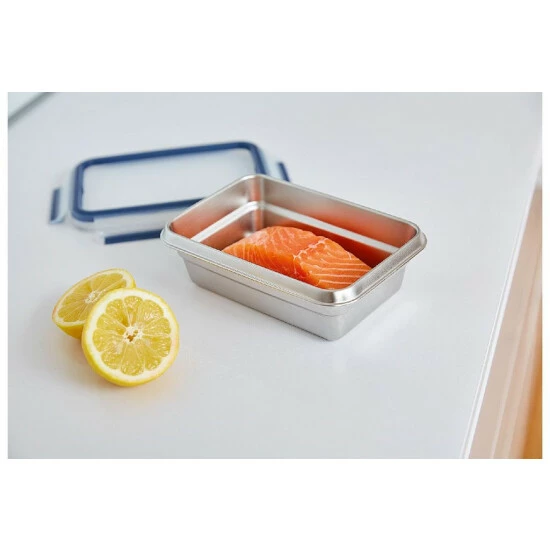 Bestes Angebot 🛒 EMSA Frischhaltedose Clip & Close 0,8l Eckig Edelstahl, Silber/klar/blau 💯 5 Bestes Angebot 🛒 EMSA Frischhaltedose Clip & Close 0,8l Eckig Edelstahl, Silber/klar/blau 💯 – Bild 5