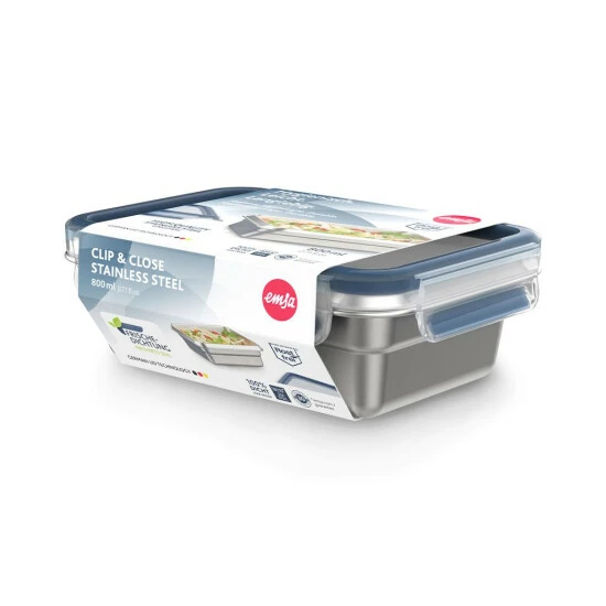 Bestes Angebot 🛒 EMSA Frischhaltedose Clip & Close 0,8l Eckig Edelstahl, Silber/klar/blau 💯 9 Bestes Angebot 🛒 EMSA Frischhaltedose Clip & Close 0,8l Eckig Edelstahl, Silber/klar/blau 💯 – Bild 9