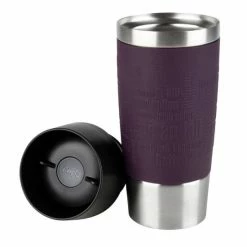 Budget 🎁 Emsa Travel Mug Isolierbecher, Edelstahl, Manschette, Brombeer, 0,36 L, 513359 🌟 -Thermos cup Sale unnamed file 17
