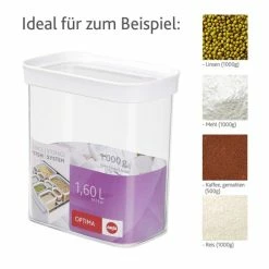 Auslauf 🛒 EMSA OPTIMA Trockenvorratsdose, Hochformat, 1.60 Liter, Klar/weiß 💯 -Thermos cup Sale unnamed file 1788