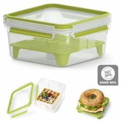 Am billigsten 🔔 Emsa XL Sandwichbox CLIP & GO 1,3 Liter Transparent / Grün 🛒 -Thermos cup Sale unnamed file 1939