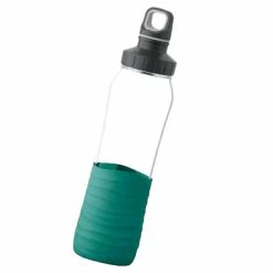 Aktion 🧨 Emsa Trinkflasche Drink2Go, Glas, 0,7 Liter, Silikonmanschette, Petrol-grün 👍 -Thermos cup Sale unnamed file 1954