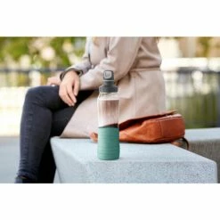 Aktion 🧨 Emsa Trinkflasche Drink2Go, Glas, 0,7 Liter, Silikonmanschette, Petrol-grün 👍 -Thermos cup Sale unnamed file 1958