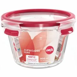 Aktion 😉 Emsa Frischhaltedose CLIP & CLOSE Glas 0,9 Liter Rund 🎁 -Thermos cup Sale unnamed file 2038