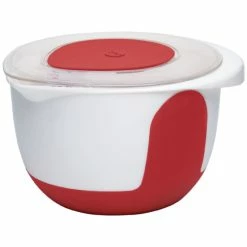 Budget ⌛ Emsa Mix & Bake Rührtopf, Fassungsvermögen 3L - Farbe: Weiß/Rot + Deckel; 508019 🎉