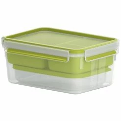 Großhandel 🎉 Emsa XL Lunchbox CLIP & GO 2,3 Liter Transparent / Grün 🎉