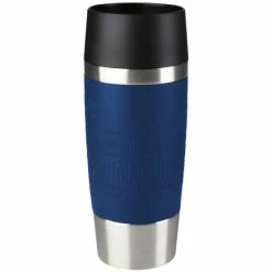 Brandneu ⌛ Emsa Travel Mug Isolierbecher, Edelstahl, Manschette, Blau, 0,36 L, 513357 🔥