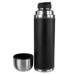 Budget ⌛ Emsa Senator Class Isolierflasche, Edelstahl/Leder Schwarz, 1,0 L, 502437 ✔️ -Thermos cup Sale unnamed file 2975