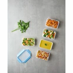 Auslauf ❤️ EMSA Clip & Close Frischhaltedose 0,8l, Klar/blau, 5-teilig (1 Set) 🌟 -Thermos cup Sale unnamed file 344