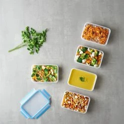 Auslauf ❤️ EMSA Clip & Close Frischhaltedose 0,8l, Klar/blau, 5-teilig (1 Set) 🌟 -Thermos cup Sale unnamed file 345