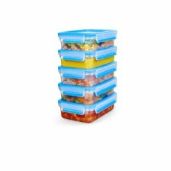 Auslauf ❤️ EMSA Clip & Close Frischhaltedose 0,8l, Klar/blau, 5-teilig (1 Set) 🌟 -Thermos cup Sale unnamed file 352