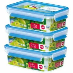 Am billigsten 😍 Emsa Clip & Close 3Er Set Frischhaltedosen, 3 X 1,00 L, 508558 ✔️