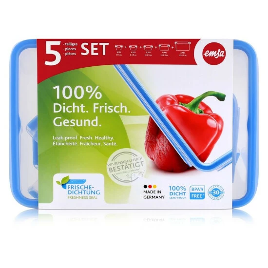 Beste Bewertungen von 🤩 Emsa Clip & Close 5Er Set Frischhaltedosen, 0,15 L - 3,7 L, 508568 👍 2 Beste Bewertungen von 🤩 Emsa Clip & Close 5Er Set Frischhaltedosen, 0,15 L - 3,7 L, 508568 👍 – Bild 2
