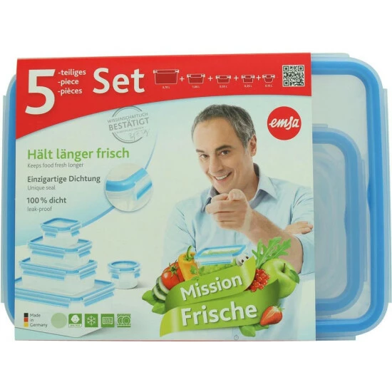 Beste Bewertungen von 🤩 Emsa Clip & Close 5Er Set Frischhaltedosen, 0,15 L - 3,7 L, 508568 👍 7 Beste Bewertungen von 🤩 Emsa Clip & Close 5Er Set Frischhaltedosen, 0,15 L - 3,7 L, 508568 👍 – Bild 7