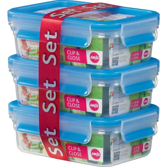 Am billigsten 💯 Emsa Frischhaltedose CLIP & CLOSE 3er Set 1,20 Liter Blau 🤩 2 Am billigsten 💯 Emsa Frischhaltedose CLIP & CLOSE 3er Set 1,20 Liter Blau 🤩 – Bild 2